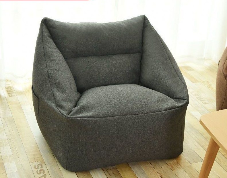 Grey Lounge Bean Bag Chair Cover detail 1