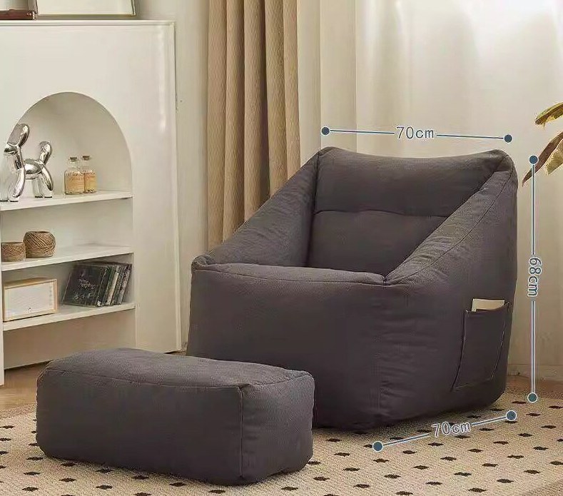 Teal Drop Bean Bag With Footrose detail 1